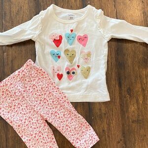 Valentines Day White and Pink Heart Matching Set
